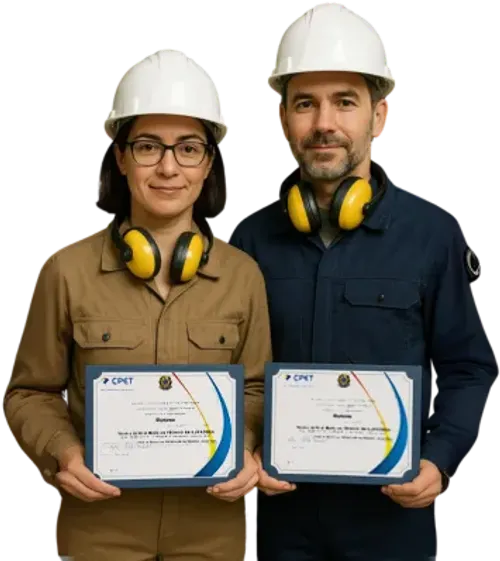 Ilustração de um técnico com diploma